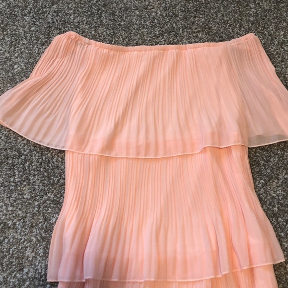 Medium. Blush Pink off the shoulder 3-tiered dress. - Picture 2 of 5